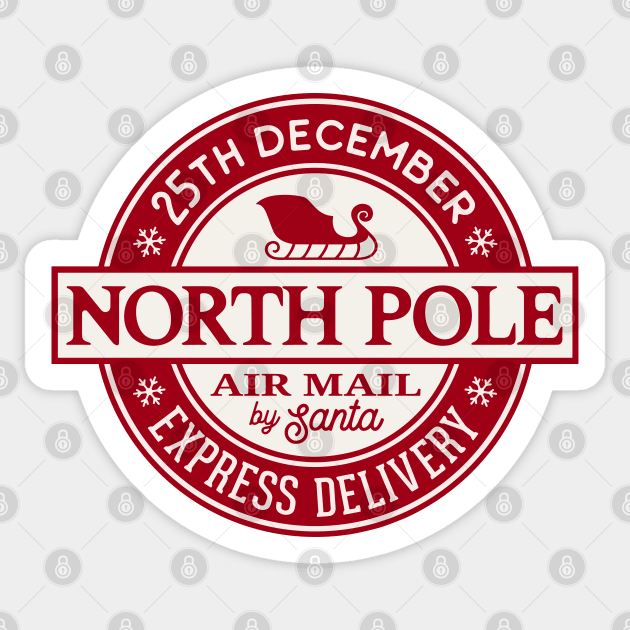 Nort Pole Air Mail Sticker by RFTR Design